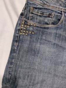Studded Denim Shorts