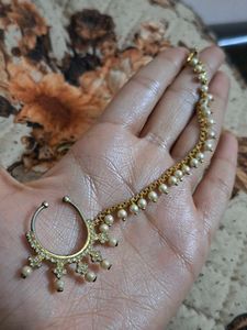 Pearl &amp; Crystal Nath Nose Ring