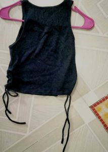 Black Ruched Tank Top