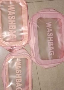 Pink Cosmetic Bag Set