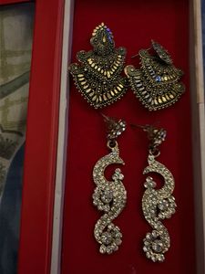 Elegant Antique & Crystal Earrings Set