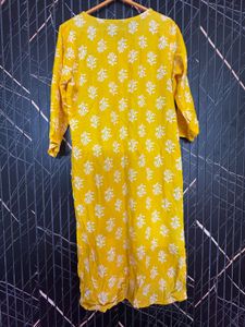 Vibrant Yellow Printed Kurta