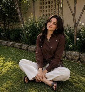 Chic Brown Embroidered Button-Up Shirt