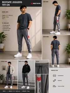 Red Tape Joggers - Men's Grey Track Pants