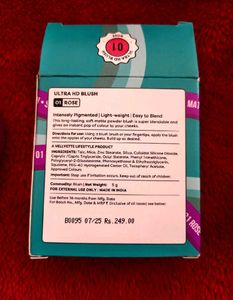 SUGAR POP Ultra HD Blush 01 Rose - 10 gms - Richly