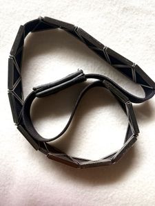 Stylish Black Elastic Belt with Triangle Accents