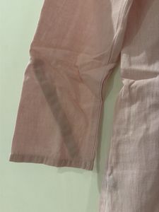 Light Pink V-Neck Kurta