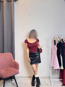 Burgundy Corset Style Crop Top