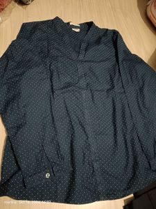 Stylish Navy Polka Dot Top