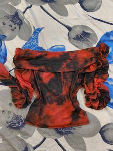 Stylish Tie-Dye Off-Shoulder Top