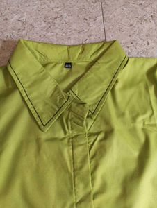 Lime Green Cartoon Print Shirt