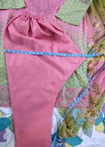 Ombre Pink And Green Kurta Set