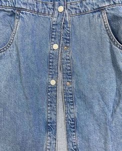 Chic Denim Button-Up Midi Dress