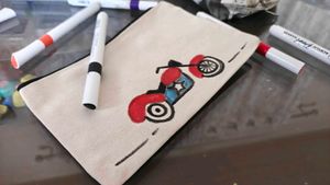 Hand-Painted Motorcycle Pouch