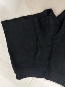 Black Ribbed Knit Shorts