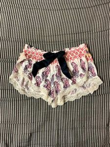 Paisley Print Sleep Shorts with Bow Detail