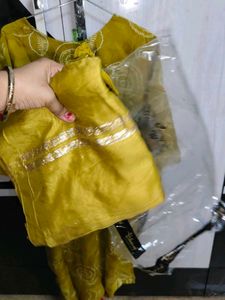 Stylish Kurta with Embellished Neckline
