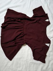 Burgundy Peplum Top❤️