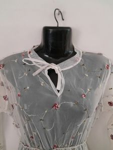 Off White Embroidered Dress (Women's)