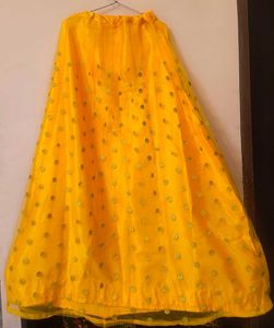 "Festive Yellow Lehenga Set | Floral Crop Top