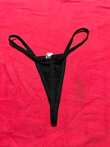 Black Minimal Thong