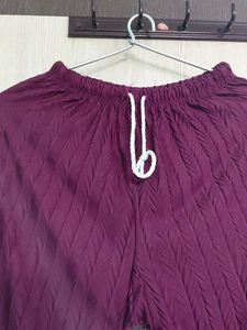 Maroon Textured Palazzos