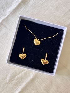 Juliet Heart Earrings Necklace Set Anti-tarnish