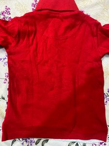 Boys Red High Neck Tshirt