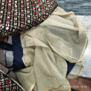 Elegant Navy Blue Embroidered Lehenga Choli
