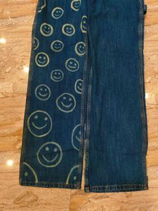 Custom Smiley Face George Denim Jeans