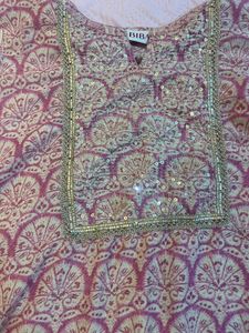 BIBA Women Cotton Blend Straight Kurta Palazzo