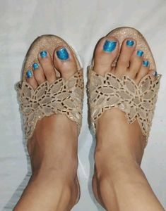 Sparkling Gold Embellished  Sandals