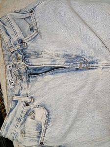 Zara Light Wash Wide Leg Jeans