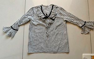 Striped Ruffle Blouse