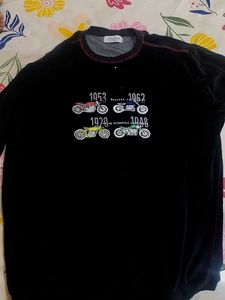 Men's Black Graphic Motorcycle Sweatshirt