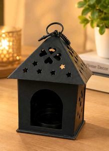 Cozy House Shaped T Light Candle Holder Star &amp; ❤️