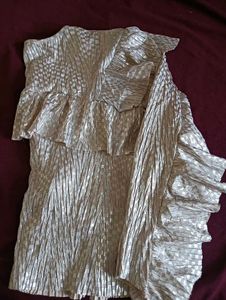 Sparkly Peplum Top with Ruffles