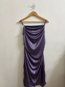 Satin Ruched Spaghetti Strap Dress