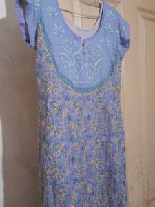 Beautifully Embellished Lavender Kurta