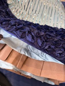 Sparkling Blue Skirt with Embellished Border