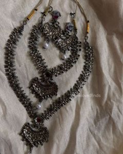 Oxidised Ethnic Indian Necklace and Earring Set