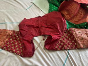 Embroidered Silk saree with blouse