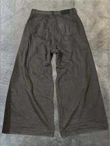 Pleated Denim Wide Leg Pants