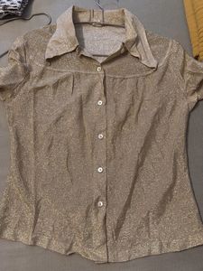 Sparkly Gold Long Sleeve Blouse