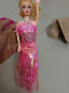 Vintage Barbie Doll - Pink Dress With Baby