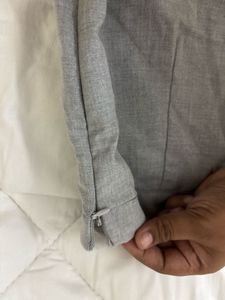Grey Pleated Mini Skirt