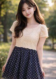 Chic Lace & Polka Dot Dress