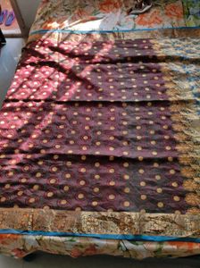 Elegant Maroon &amp; Blue Saree
