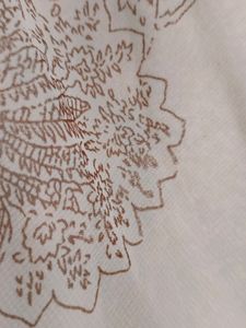 Sleeveless Off White Pink  Kurti With Lining