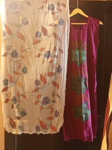 Hand-Painted Kurta & Dupatta Set
